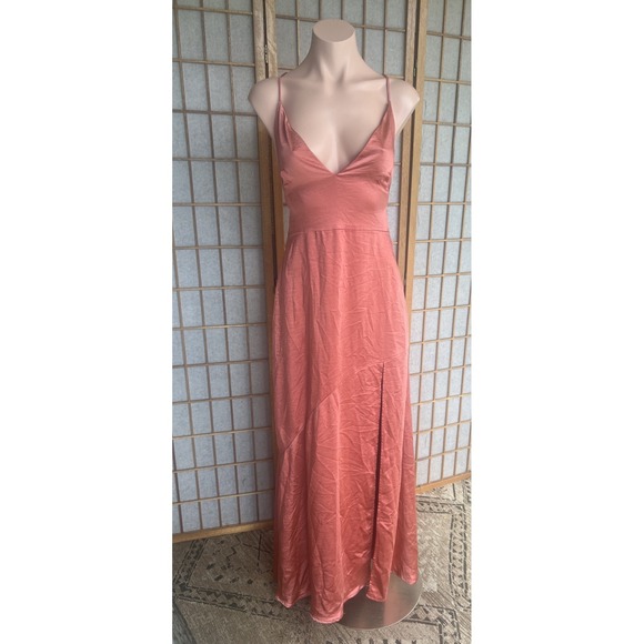 StyleStalker x REVOLVE Salmon High Slit Backless Cocktail Dress Size Small - Picture 1 of 9